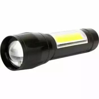 14269 Ultraflash E1337 фонарь аккум 3,7В, черный, XPE + COB LED, 3 Ватт, 3 реж., бокс 14269