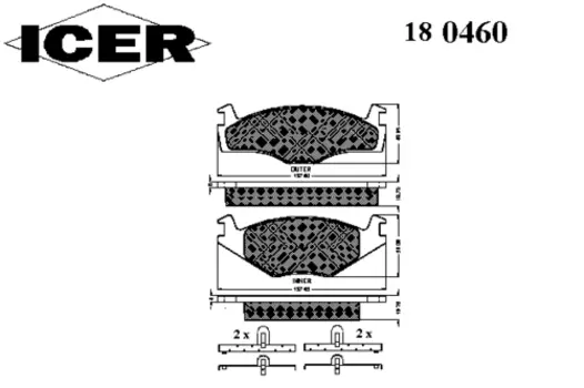 180460 колодки дисковые передние!\ VW Golf II/III1.4-1.8/1.6-1.9TD 83-95/Passat 82-88