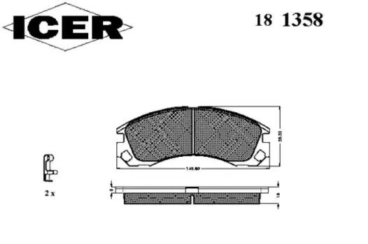 Тормозные колодки дисковые передняя ось ICER 181358