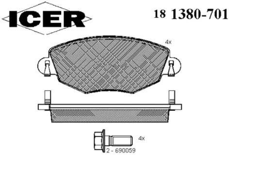 181380-701 колодки дисковые передние !\ Ford Mondeo III 1.8i-2.5i/2.0Di 00>