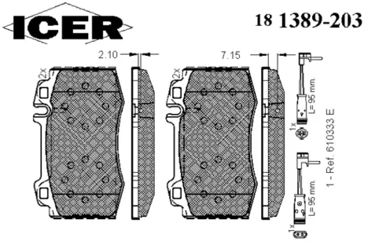 Тормозные колодки дисковые передняя ось ICER 181389-203
