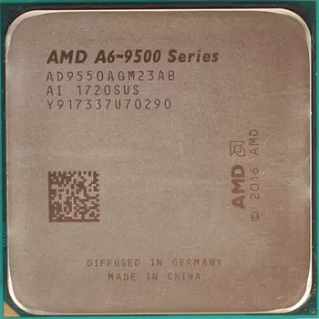 Процессор AMD A6-9550 Bristol Ridge, 2C/2T, 3800MHz TDP-65W SocketAM4 tray (OEM) (AD9550AGM23AB)