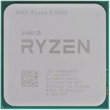Процессор AMD Ryzen 5-3600 Matisse, 6C/12T, 3600MHz 32Mb TDP-65 Вт SocketAM4 BOX (без кулера) (100-100000031AWOF)