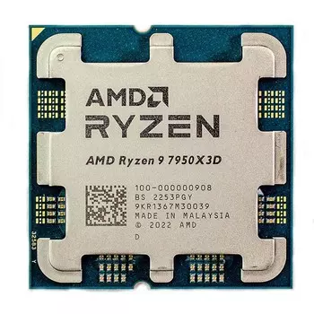 Процессор AMD Ryzen 9-7950X3D Raphael, 16C/32T, 4200MHz 128Mb TDP-120 Вт AM5 tray (OEM) (100-000000908)