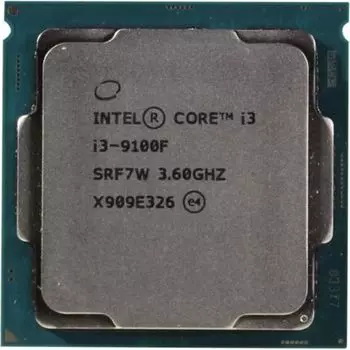 Процессор Intel Core i3-9100F Coffee Lake R, 4C/4T, 3600MHz 6Mb TDP-65 Вт Socket1151 v2 tray (OEM) (Совместимы только с 3хх чипсетами!) (CM8068403377321)