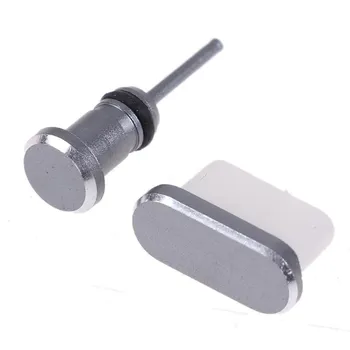 Порт для зарядки телефона типа C, 3,5 мм, карта наушников, USB-пылезащитная заглушка для Samsung Huawei чёрный