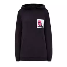 Монохромное худи-oversize из хлопкового футера с принтом