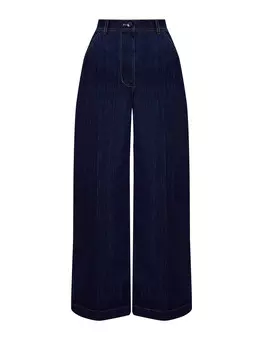 Окрашенные вручную джинсы Wide Leg с контрастной прострочкой