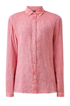 Льняная рубашка Slim Fit с воротником button-down