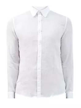 Льняная рубашка Slim Fit с воротником button-down