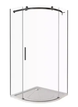 Душевой уголок Good Door Galaxy 100х100 профиль черный стекло прозрачное