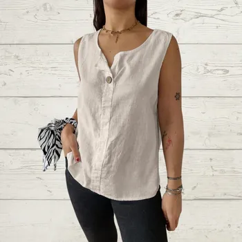 New Loose Multi-Color Versatile Fashionable Commuting Elegant Top For Spring And Summer Sleeveless T-Shirt Camisole Vest For Women S чёрный