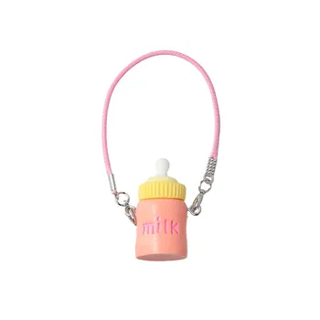 1PC Resin Cartoon Cup Car Colorful Cute 3D Milk Bottle Keychain Charm for Bags & Backpacks Multiple Options Available