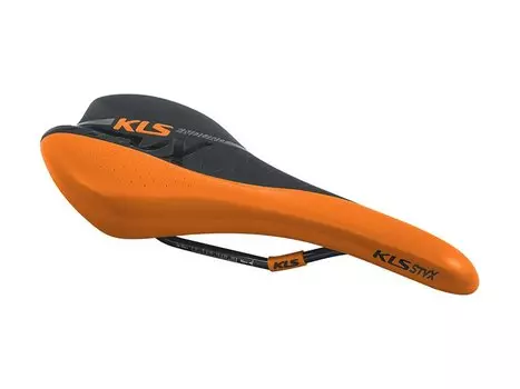 Седло велосипедное KLS STYX, спортивное, ENDURO, 277х162 мм, оранжевое