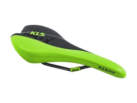 Седло велосипедное KLS STYX, спортивное, ENDURO, 277х162 мм, зеленое