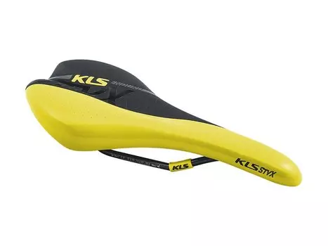 Седло велосипедное KLS STYX, спортивное, ENDURO, 277х162 мм, желтое