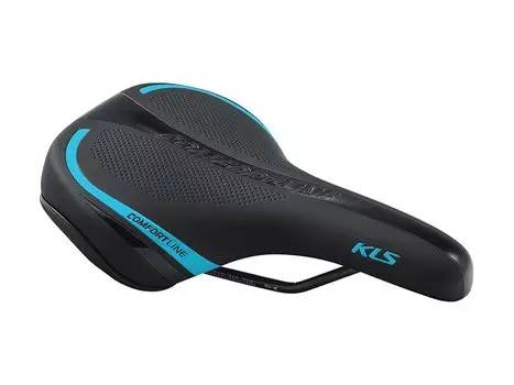 Седло для велосипеда KELLYS COMFORTLINE, женское, 277х162 мм, чёрное с синей полоской