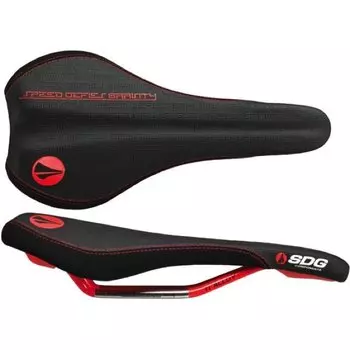 Седло SDG Fly JR Steel, 235х122 мм, черно-красный, 00807DS