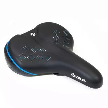 Седло VELO PLUSH комфорт 265x213 мм, вакуумное, сине-черное, SD-VL-6393-0-BBK