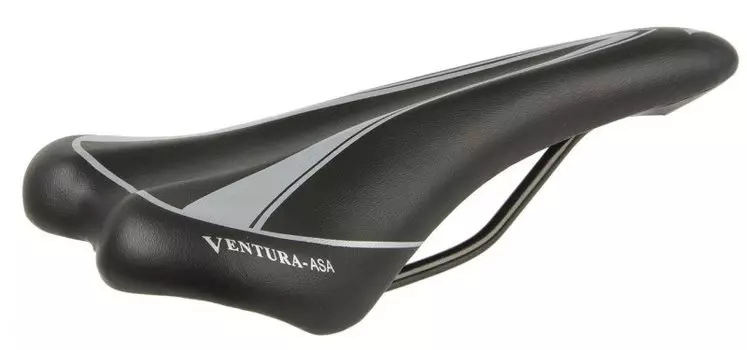 Седло VENTURA-ASA спортивное, анатомическое, с эластомером, черно-серое, 5-250170