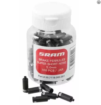 Наконечник тормозной рубашки SRAM 5 мм Super-Short Nose, 100 штук, черные