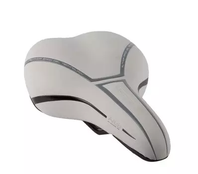 Седло велосипедное AUTHOR SOFT TOUCH, комфорт, 255х190мм, гелевое, белое, 8-31048010