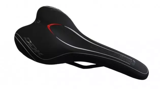 Седло велосипедное DDK D060, спортивное, Cro-Mo рамка, черное-красное, DDK-D060_blk_red