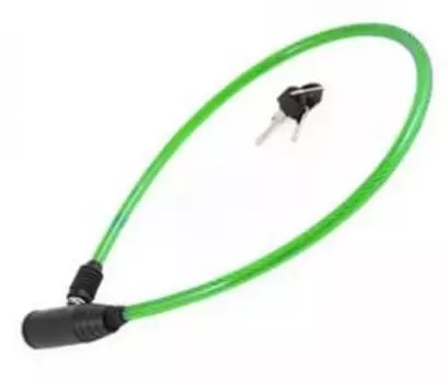 Велосипедный замок Vinca Sport, тросовый, на ключ, 8 х 1200 мм, зеленый, VS 102.102 green