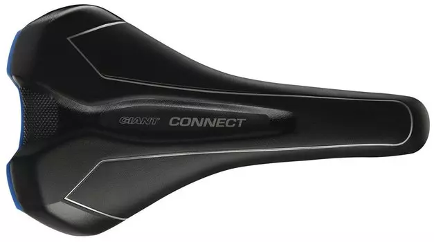 Седло велосипедное Giant CONNECT FORWARD, искусственная кожа, пена, сталь, черный/серый, 120000016