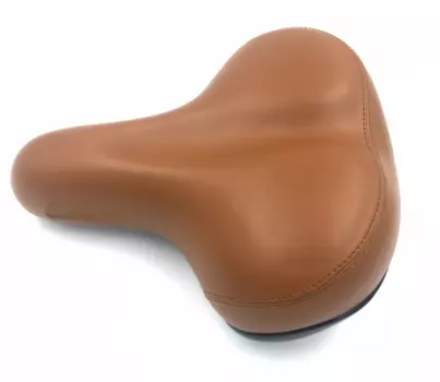 Седло велосипедное HORST, 250х205 мм, мягкое, с закрытыми пружинами, эластомер, блистер, коричневый, 09-200727