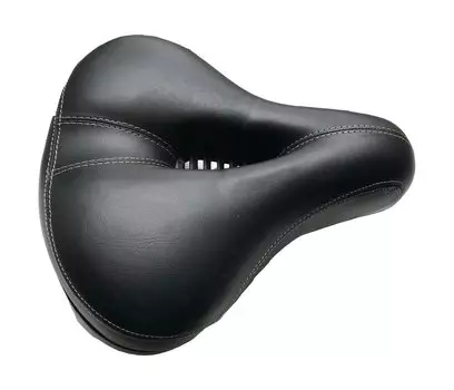 Седло велосипедное HORST, 250х230 мм, комфорт, черно-красный, 00-170053-1