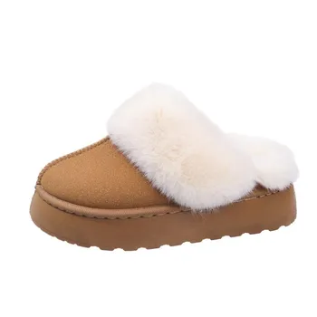 Fashion New Winter Plush Women s Slippers Indoor Soft House Shoes Fashion Brand Fluffy Women s Shoes Outdoor Non-slip Flat Slippers 35 верблюд