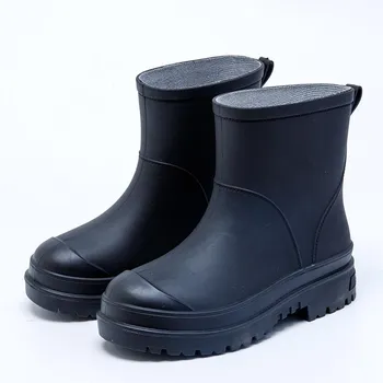 Women s Removable Winter Thermal Socks Short Barrel Fashion Rain Boots Outdoor Fashion Slip-on Waterproof All-match Rain Boots 36-37 красный
