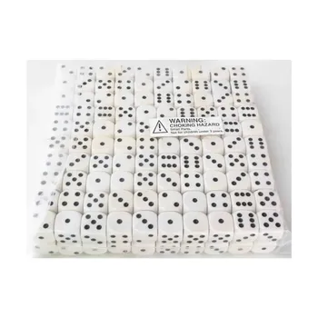 Блок – d6 Белый с черным (200), Dice - Opaque (Koplow)
