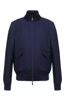 Бомбер из шерсти и шелка Zilli Sport