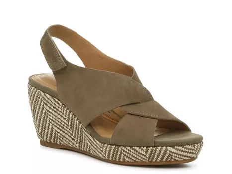 Сандалии Hush Puppies Griffon на танкетке, оливково-зеленые