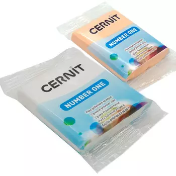 Набор пластики полимерной запекаемой 'Cernit № 1' 56-62 гр. 2 шт, 027 белый/423 персиковый