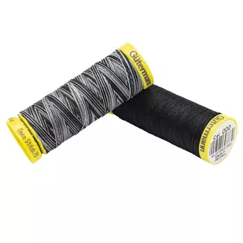 Набор шв. нитей (702160 Deco Stitch 70, однотон 70м, 702161 Deco Stitch 70 мультиколор 70м) Гутерман, 000 черный, 9921 мультиколор