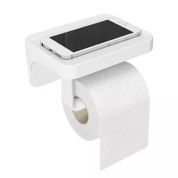 Держатель для туалетной бумаги с полочкой Umbra Flex белый