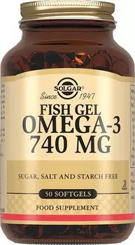 Solgar Рыбный жир Омега-3 740 мг капсулы 50 шт