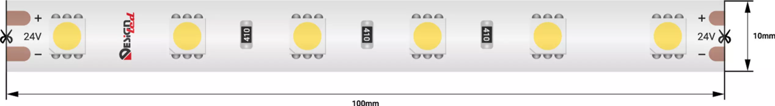 Лента светодиодная 1м. 14,4W 4000K LUX DSG560-24-NW-65
