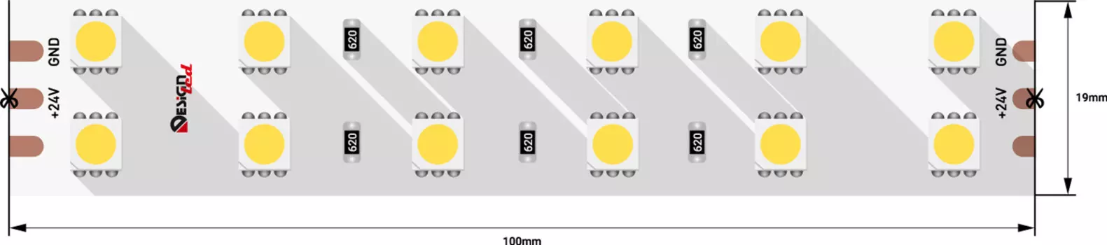 Лента светодиодная 1м. 28,8W 3000K-6000K LUX DSG5120-24-W+WW-33