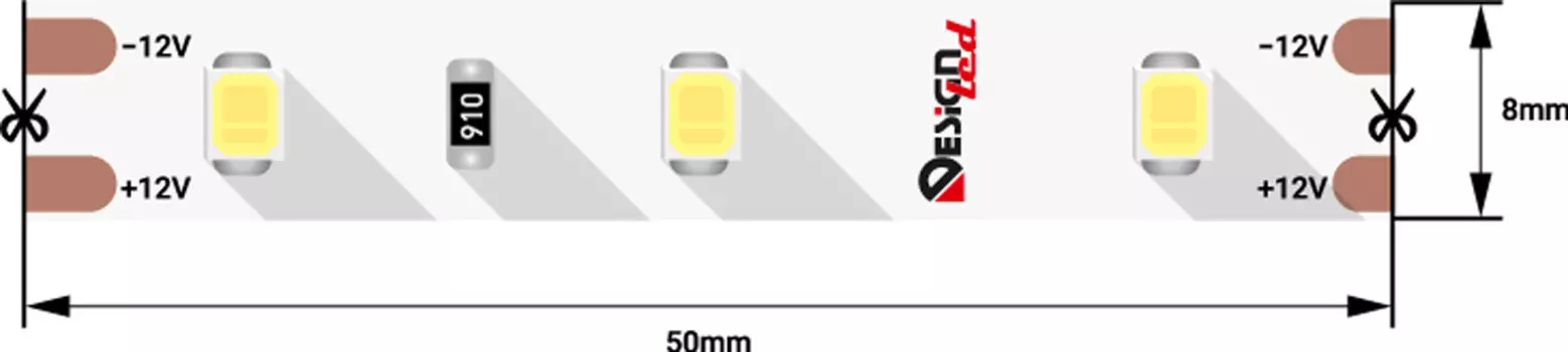 Лента светодиодная 1м. 7,2W 4000K LUX DSG260-12-NW-33