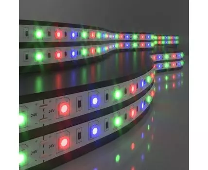 Лента светодиодная 24V 14,4W 60Led 5050 IP20 RGB, 5м