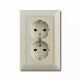ABB BJB Basic 55 Беж Розетка 2-ая с/з моноблок
