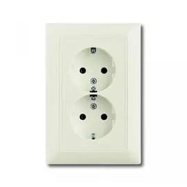 ABB BJB Basic 55 Шале (бел) Розетка 2-ая с/з моноблок