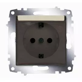 ABB Cosmo Титаниум Розетка с/з с защитной крышкой