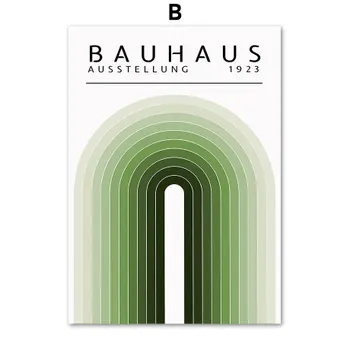 Sage Green Bauhaus Абстрактная геометрическая выставка Настенная живопись Холст Картина Скандинавские постеры Печать настенных картин Декор для гостиной 21x30cm No Framed