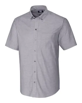 Рубашка мужская Cutter & Buck Stretch Oxford с коротким рукавом для больших и высоких, цвет charcoal