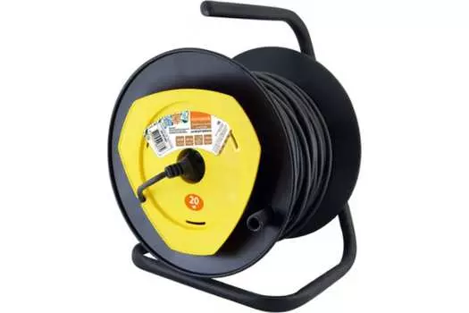 Удлинитель на катушке TDM, 1-розетка, 20м, черный (SQ1307-0401)